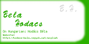 bela hodacs business card