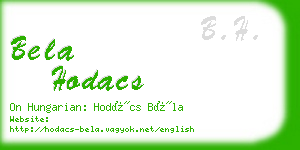 bela hodacs business card